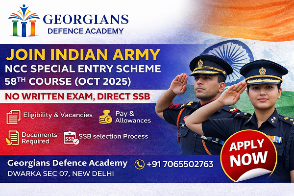 NCC Special Entry Scheme 58th Course Short Service Commission (NT) – Men & Women